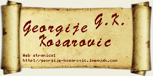 Georgije Košarović vizit kartica